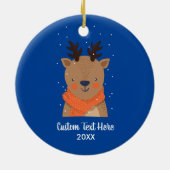 Niedlicher Reindeer Weihnachtsbaum - Benutzerdefin Keramik Ornament (Hinten)