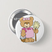 Niedlicher Reinigungsbär Button (Vorne & Hinten)