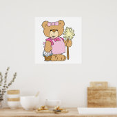 Niedlicher Reinigungsbär Poster (Küche)