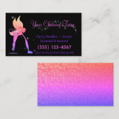 Niedlicher Reinigungsservice für das Schwarze Haus Visitenkarte (Vorne/Hinten)