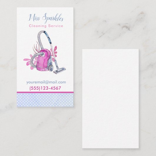 Niedlicher Reinigungsservice für Wasserfarben Visitenkarte (Vorne/Hinten)