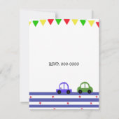 Niedlicher Rennwagen Einladung zum Geburtstag (Rückseite)