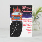 Niedlicher Rentier Autofahrer Cartoon Weihnachten (Stehend Vorderseite)