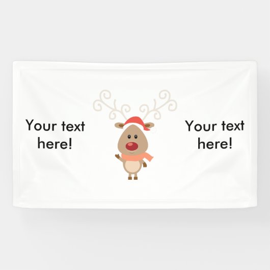 Niedlicher Rentier-Cartoon Banner (Horizontal)