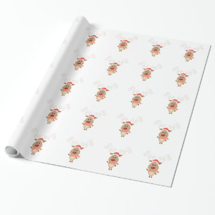 Niedlicher Rentier-Cartoon Geschenkpapier