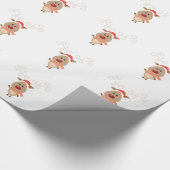 Niedlicher Rentier-Cartoon Geschenkpapier (Ecke)