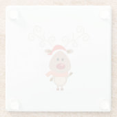 Niedlicher Rentier-Cartoon Glasuntersetzer (Rückseite)