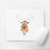 Niedlicher Rentier-Cartoon Mousepad (Mit Mouse)