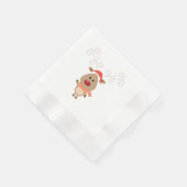 Niedlicher Rentier-Cartoon Serviette (Ecke)