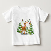 Niedlicher Rentier im Schnee Baby T-shirt (Vorderseite)