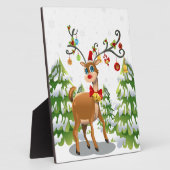 Niedlicher Rentier im Schnee Fotoplatte (Seite)