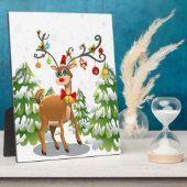 Niedlicher Rentier im Schnee Fotoplatte (Seite)