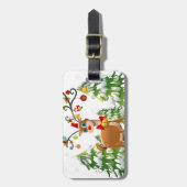 Niedlicher Rentier im Schnee Gepäckanhänger (Vorderseite vertikal)