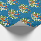 Niedlicher Rentier im Schnee Geschenkpapier (Ecke)