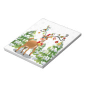 Niedlicher Rentier im Schnee Notizblock (Rotiert)