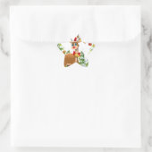 Niedlicher Rentier im Schnee Stern-Aufkleber (Tasche)