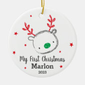 Niedlicher Rentier Keramik Ornament (Vorne)