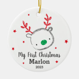 Niedlicher Rentier Keramik Ornament