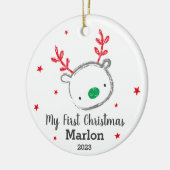 Niedlicher Rentier Keramik Ornament (Links)