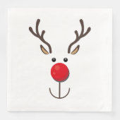 Niedlicher Rentier Minimalistische Gesichtshälfte Serviette (Vorderseite)