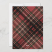 Niedlicher Rentier Rottartan Schal Weihnachtsgrüße Feiertagskarte (Rückseite)