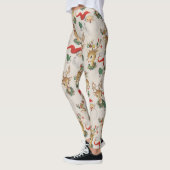 Niedlicher Rentier Santa Retro Weihnachten Leggings (Links)