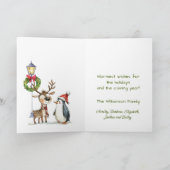 Niedlicher Rentierbaum Wasserfarbe Karte (Innenseite)