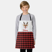 Niedlicher Rentiername Kariert Schürze (Getragen)