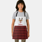 Niedlicher Rentiername Kariert Schürze (Insitu)