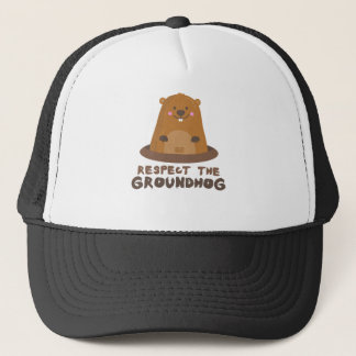 Niedlicher Respekt der Groundhog Waldmurmeltier Truckerkappe