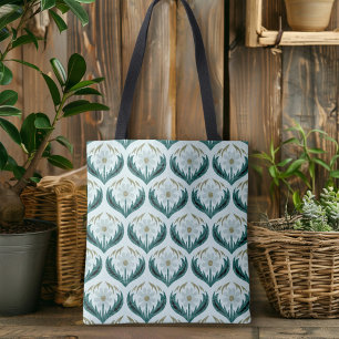 Niedlicher Retro 70er Blume Power Mint Green Daisy Tasche