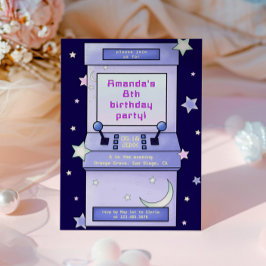 Niedlicher Retro Arcade Game Kindergeburtstag Einl Einladung