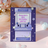 Niedlicher Retro Arcade Game Kindergeburtstag Einladung