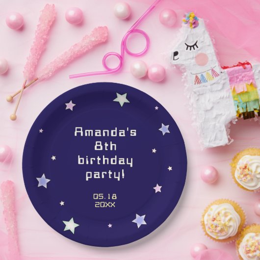 Niedlicher Retro Arcade Game Kindergeburtstag Pappteller (Party)