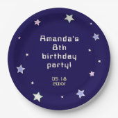 Niedlicher Retro Arcade Game Kindergeburtstag Pappteller (Vorderseite)