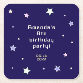 Niedlicher Retro Arcade Game Kindergeburtstag Rechteckiger Pappuntersetzer