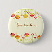 Niedlicher Retro-Blumengarten mit Namen Button (Vorderseite)