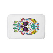Niedlicher Retro Blumenzucker Schädel Badematte (Vorderseite)