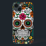 Niedlicher Retro Blumenzucker Schädel Case-Mate iPhone Hülle<br><div class="desc">Farbenfrohe niedliche Retro-Blumenzucker Schädel.</div>