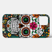 Niedlicher Retro Blumenzucker Schädel Case-Mate iPhone Hülle (Rückseite (Horizontal))