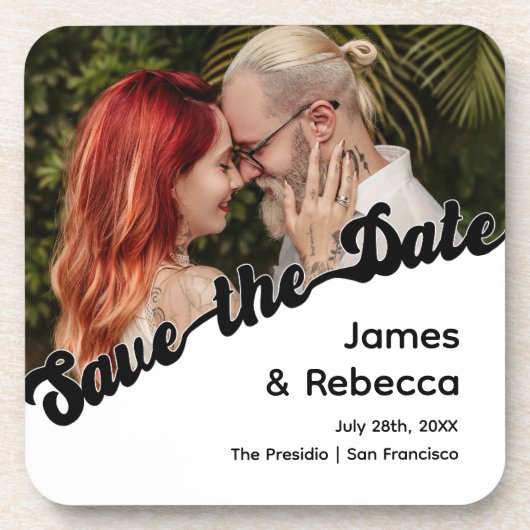 Niedlicher Retro Boho Minimalistischer Quirky Text Getränkeuntersetzer (Vorderseite)