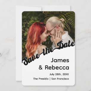 Niedlicher Retro Boho Minimalistischer Quirky Text Save The Date