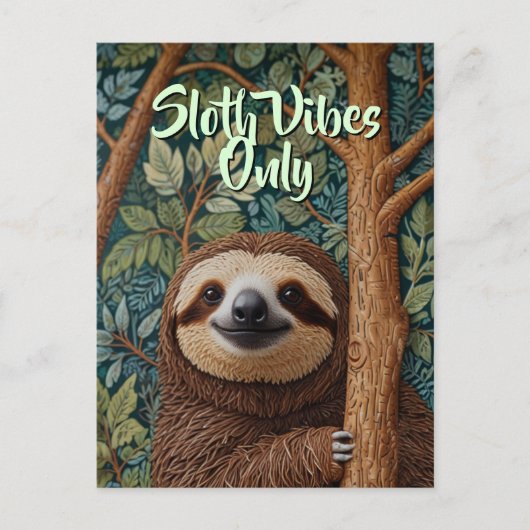 Niedlicher Retro-Boho Sloth Hang da drin Postkarte (Vorderseite)