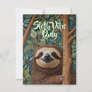 Niedlicher Retro-Boho Sloth Hang in den Hängeville Postkarte