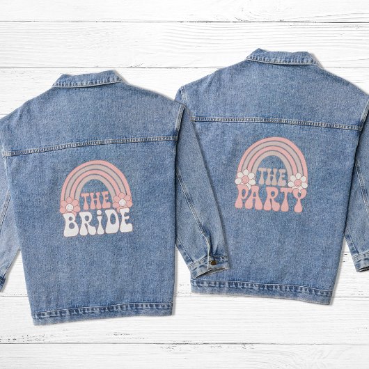 Niedlicher Retro-Bridge-Junggeselinnen-Abschied Jeansjacke