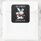 Niedlicher Retro-Bunny - Zerstört den Faschismus Quadratischer Aufkleber (Tasche)
