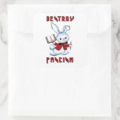 Niedlicher Retro-Bunny - Zerstört den Faschismus Quadratischer Aufkleber (Tasche)