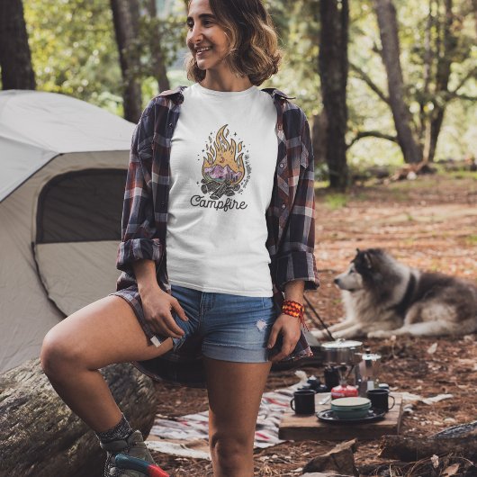 Niedlicher Retro Campfire T - Shirt