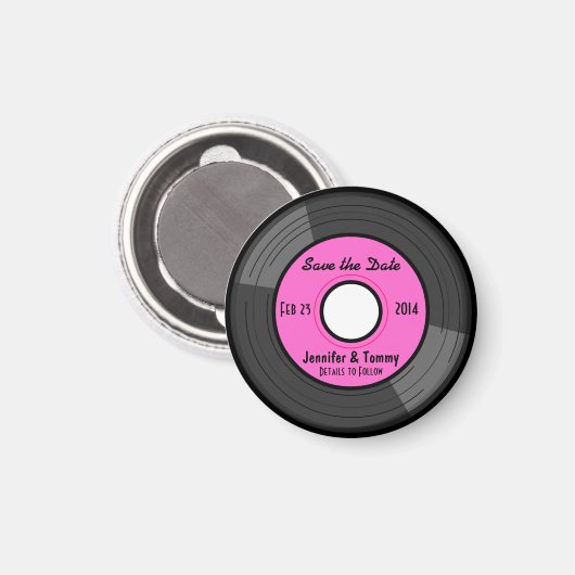 Niedlicher Retro-Datensatz Speichern Sie das Datum Magnet (Vorderseite/Rückseite)