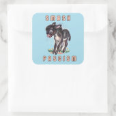 Niedlicher Retro-Donkey - Schmutz des Faschismus Quadratischer Aufkleber (Tasche)